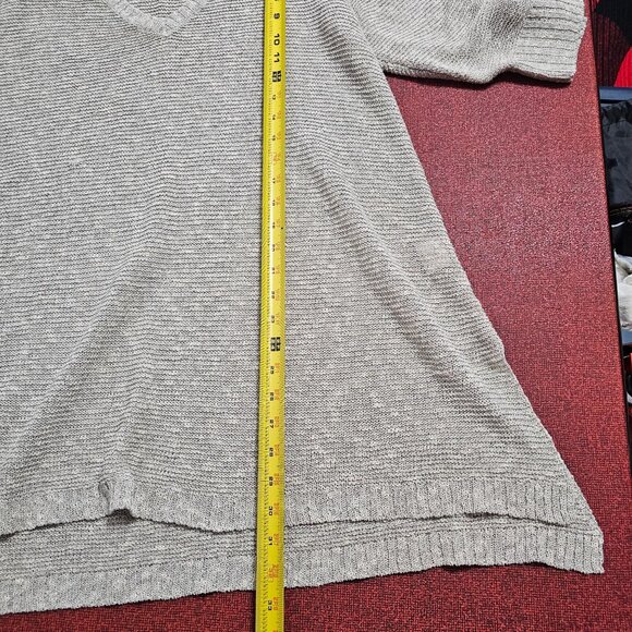 Eileen Fisher Linen Open Knit Tunic Sweater L Beige Coastal Relaxed Lagenlook - Picture 8 of 11